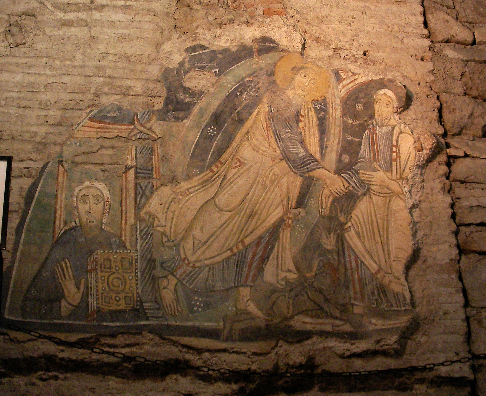 Η Ανάσταση του Χριστού. Ο Χριστός βγάζει τον Αδάμ από τον Άδη. Στα αριστερά ο άγιος Κύριλλος ο φωτιστής των Σλάβων. (Τοιχογραφία από την βασιλική San Clemente στην Ρώμη)