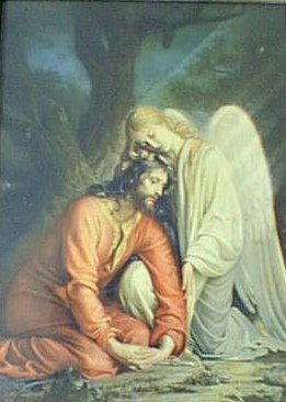 Η αγωνία του Χριστού στην Γεθσημανή. Πίνακας του δανού ζωγράφου Carl Bloch. "Ώφθη (=παρουσιάστηκε) δέ αυτώ άγγελος απ' ουρανού ενισχύων αυτόν." (Κατά Λουκάν κβ΄ 43)