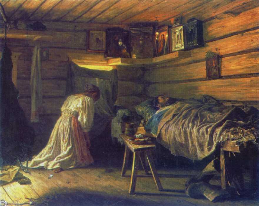 Ο άρρωστος σύζυγος. Vassily Maximov (1881)