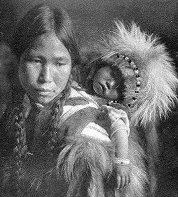 alaskan eskimo mother and child