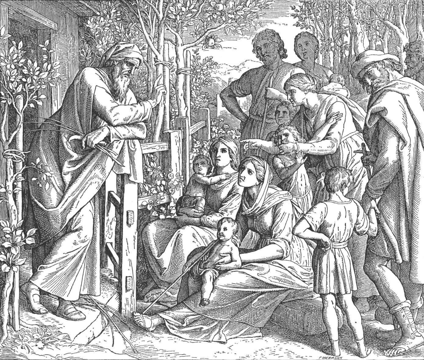 Ο Ιησούς γιος του Σειράχ (συγγραφέας του βιβλίου Σοφία Σειράχ) διδάσκει τον λαό. Σχέδιο του γερμανού ζωγράφου Julius Schnorr von Carolsfeld (1794-1872).