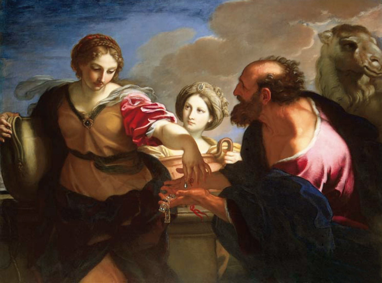 Η Ρεβέκκα και ο Ελιέζερ στο πηγάδι. Πίνακας του ιταλού ζωγράφου Carlo Maratta (1625-1713).
