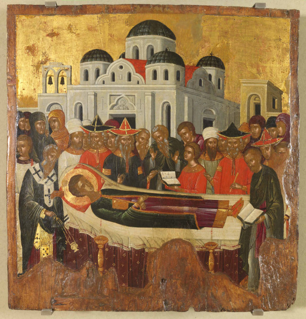 Η Κοίμηση του Αγίου Δημητρίου - άγνωστος ζωγράφος του Χάνδακα, δεύτερο μισό του 15ου αιώνα μ.Χ.