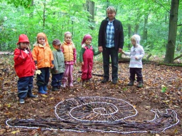 Ζεστά ρούχα για όλους, διδασκαλία, δραστηριότητες και υλικά για χειροτεχνίες (όπως αυτό το «σαλιγκάρι») από το δάσος
