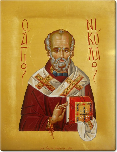Άγιος Νικόλαος Αρχιεπίσκοπος Μύρων της Λυκίας - Γεωργία Δαμικούκα© (http://www.tempera.gr)