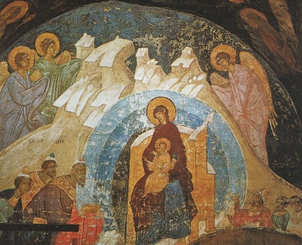 Η προσκύνηση των τριών μάγων-Τοιχογραφία Ι.Ν.Κοιμήσεως Θεοτόκου Κρεμλίνου 1481