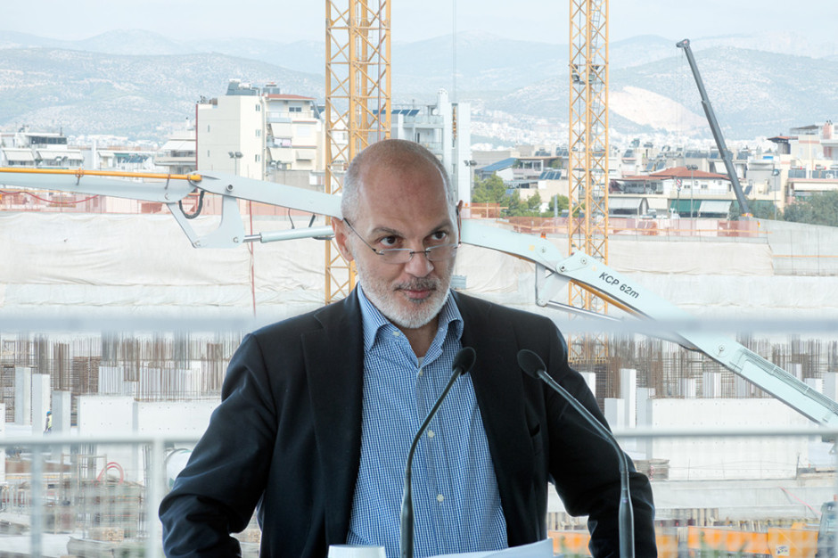 Ο Ιωάννης Τροχόπουλος, κατά τα εγκαίνια του Κέντρου Επισκεπτών 