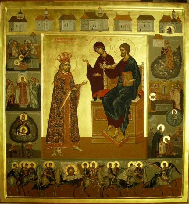 Σύγχρονη εικόνα με τον βίο του Μέγα Στέφανου και Αγίου.