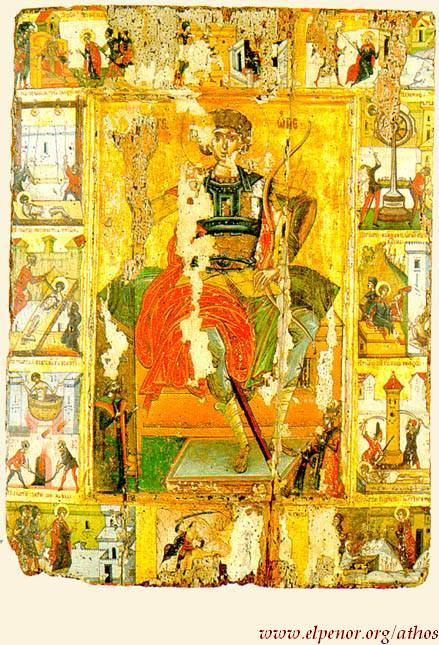 Άγιος Γεώργιος με σκηνές από τη ζωή του - τελευταίο τέταρτο 16ου αι. μ.Χ. - Mονή Aγίου Παύλου, Άγιον Όρος