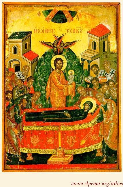 Κοίμηση της Θεοτόκου - 1546 μ.Χ. - Mονή Σταυρονικήτα, Άγιον Όρος (Κρητική σχολή, Θεοφάνης ο Kρής)