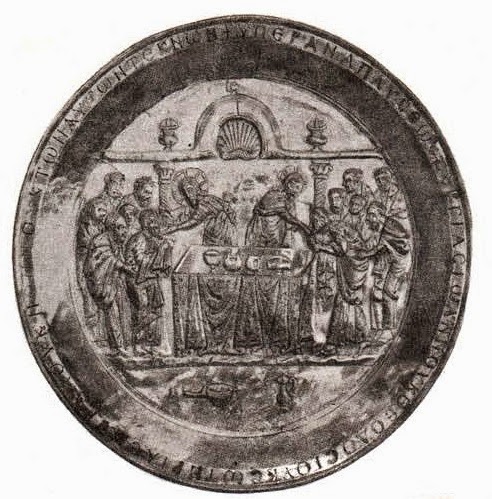 Θεία Ευχαριστία. Ο αργυρός δίσκος του Riha.  Kωνσταντινούπολη 565-578. Συλλογή Dumbarton Oaks