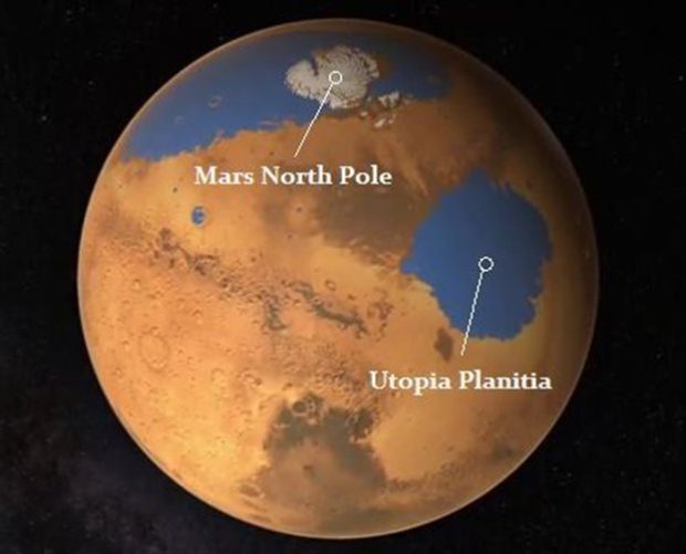 Στην Utopia Planitia υπάρχουν τεράστια αποθέματα νερού που μπορεί να αποδειχθεί πολύτιμο για την παρουσία του ανθρώπου στον Αρη