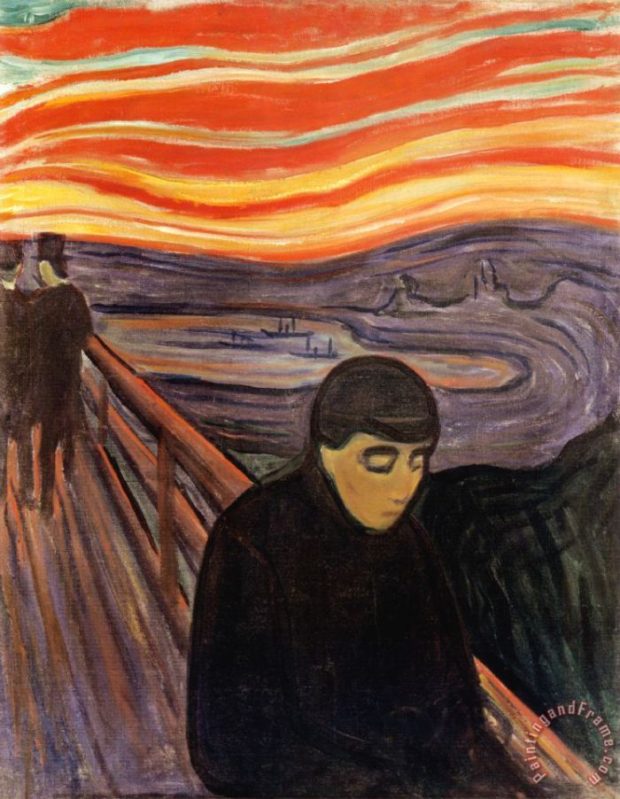 Despair 1894 Painting by Edvard Munch; Despair 1894 Art Print for sale